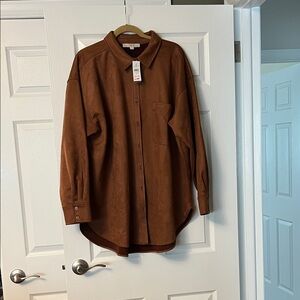 LOFT Brown Button Down Shirt